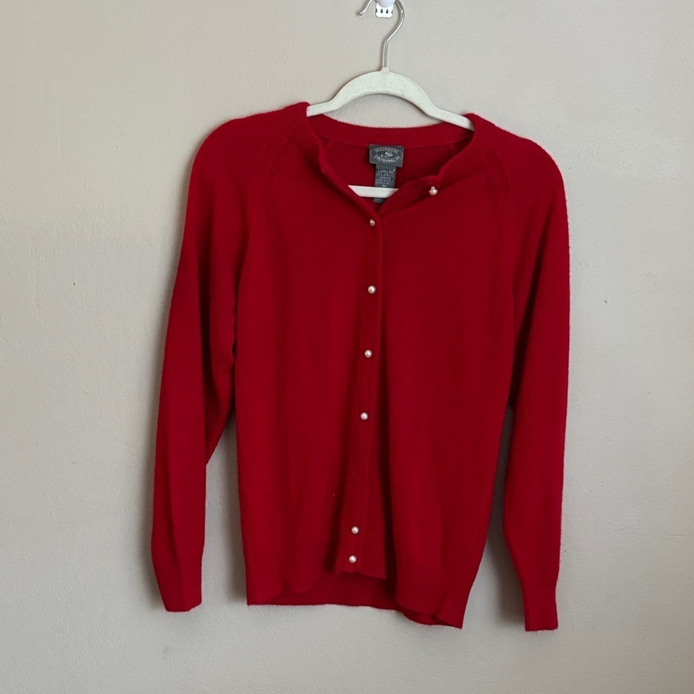 Designers Originals-Red Button-Up Cardigan